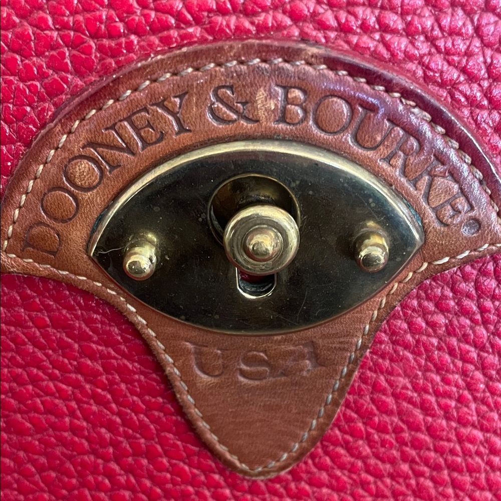 Vintage Dooney & Bourke AWL Calvary Red and Brown Crossbody Bag - Picture 2 of 9
